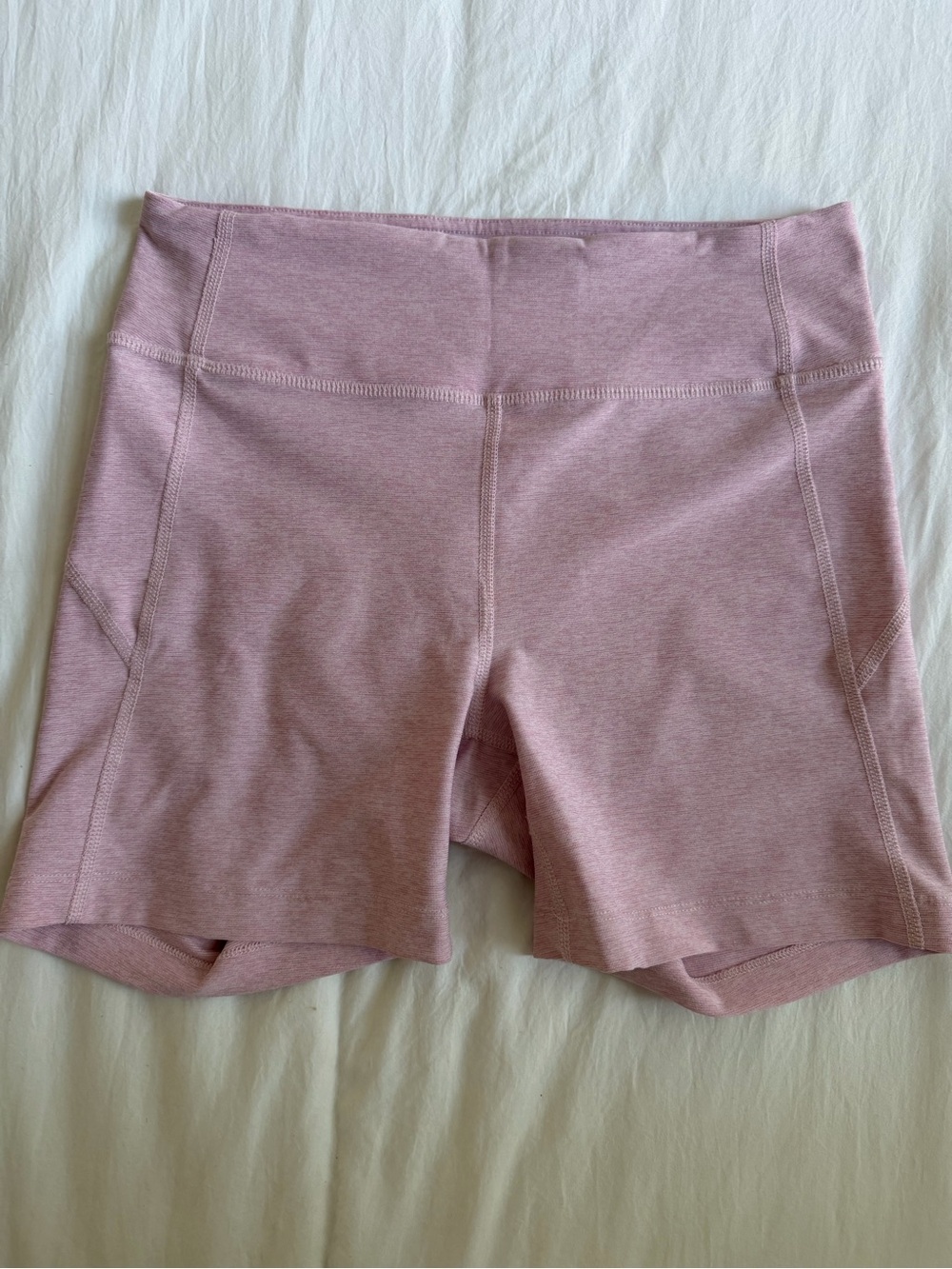Outdoor Voices Mauve-Pink High-Rise Bike Shorts, 5” inseam